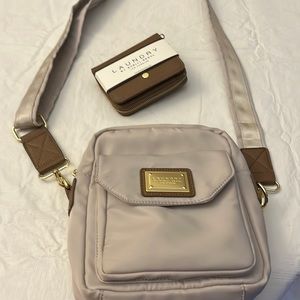 Laundry crossbody nylon bag with wallet